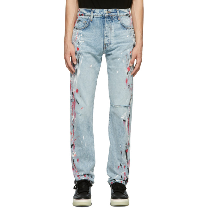 Amiri Paint-splatter Straight-leg Jeans 