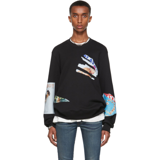 Click to view more detailed imagery on our partner's website Amiri Mens Black X Playboy Graphic-print Cotton-jersey Sweatshirt S In Black-14 oz Supima C