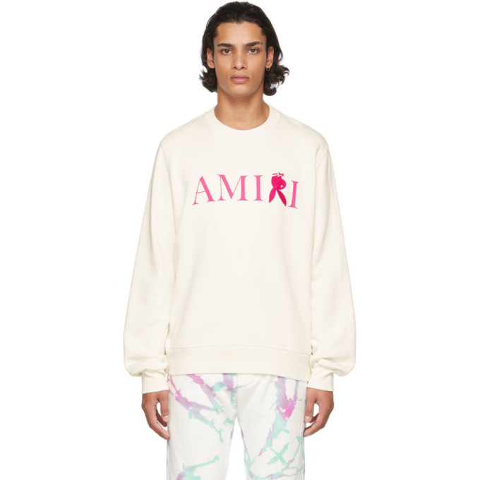 Click to view more detailed imagery on our partner's website Amiri White Playboy Edition Reverse Bunny Sweatshirt In Blanc / Peacock-14 O