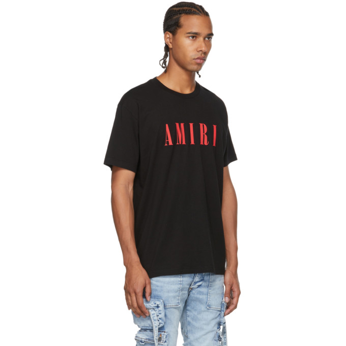 Amiri Size Medium Black Red Logo Tee Shirt