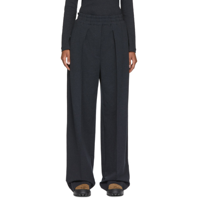 BRUNELLO CUCINELLI BLACK WIDE-LEG TROUSERS