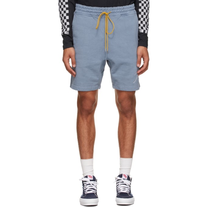 RHUDE BLUE LOGO SWEAT SHORTS