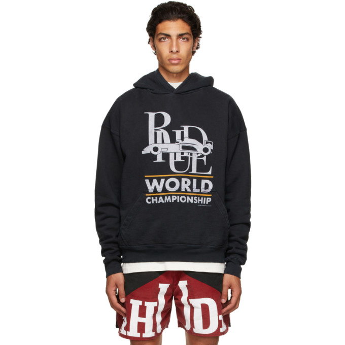 RHUDE BLACK WORLD CHAMPION HOODIE