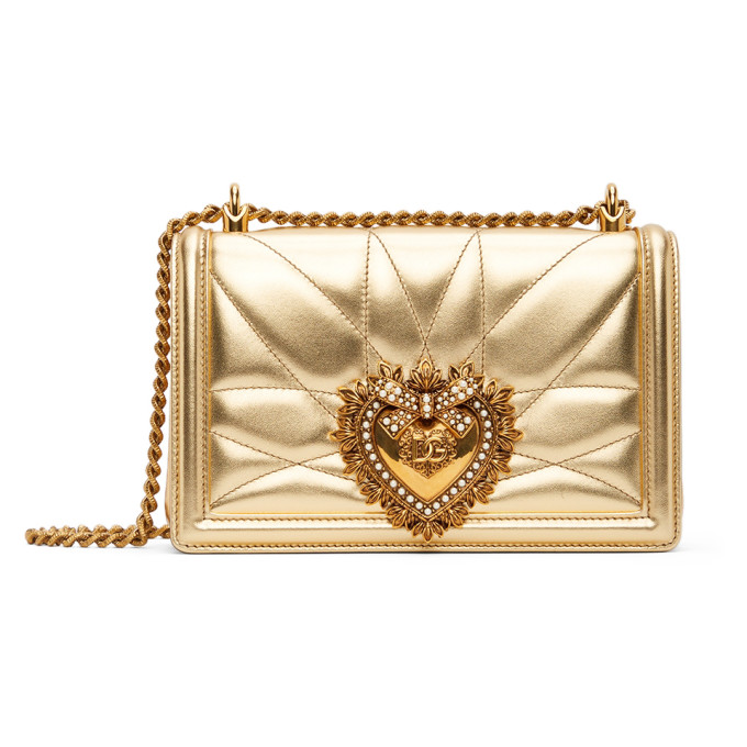 DOLCE & GABBANA GOLD DEVOTION SHOULDER BAG