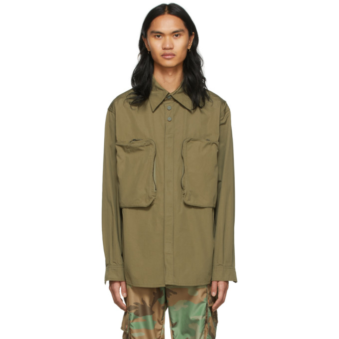 Shop Dolce & Gabbana Khaki Reborn To Live Shirt In V0399 Verde Mare 2