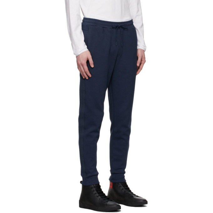 Shop Hugo Boss Navy Logo Tape Tracksuit Lounge Pants In 410 Navy