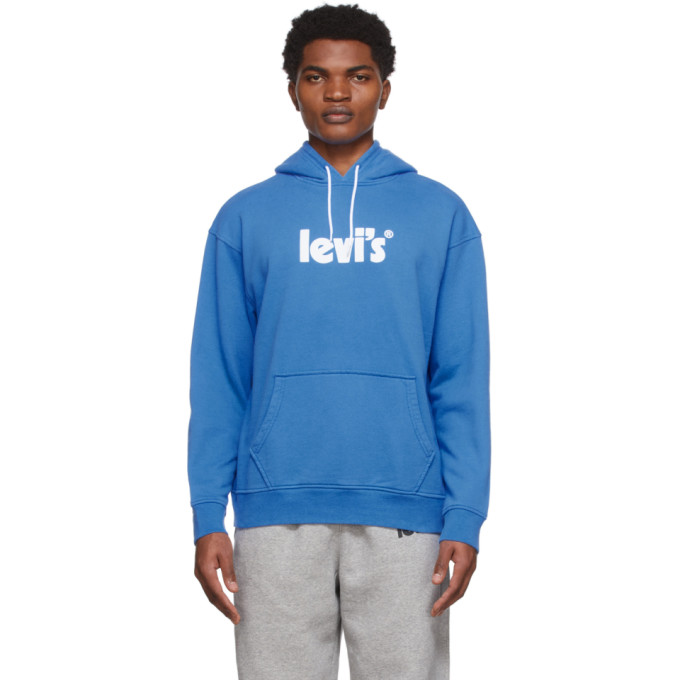 LEVI'S BLUE T2 POSTER LOGO HOODIE