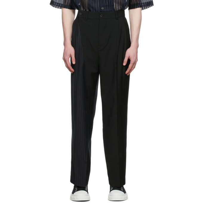 Shop Feng Chen Wang Blue Stripe Trousers