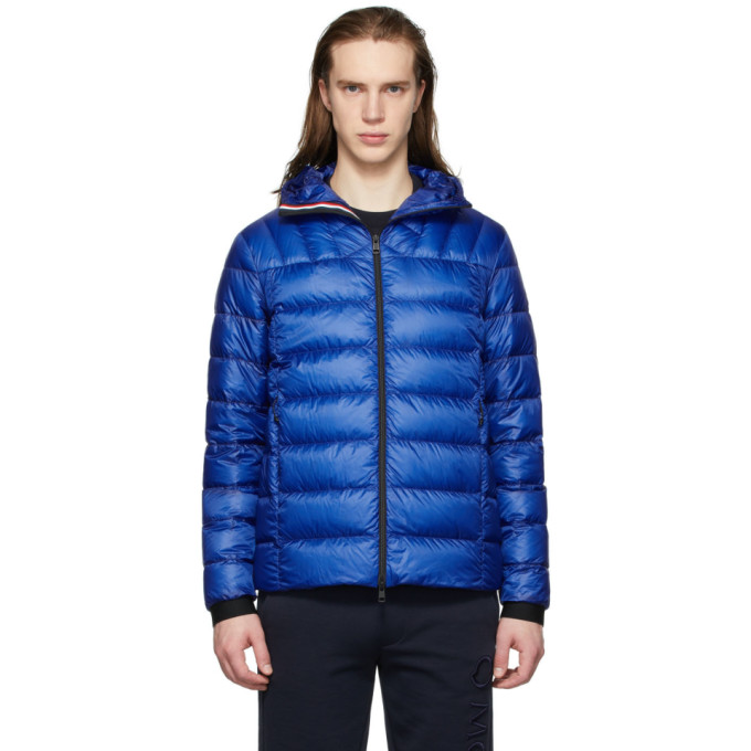 Moncler Blue Down Chiro Jacket In 7a6 Slate
