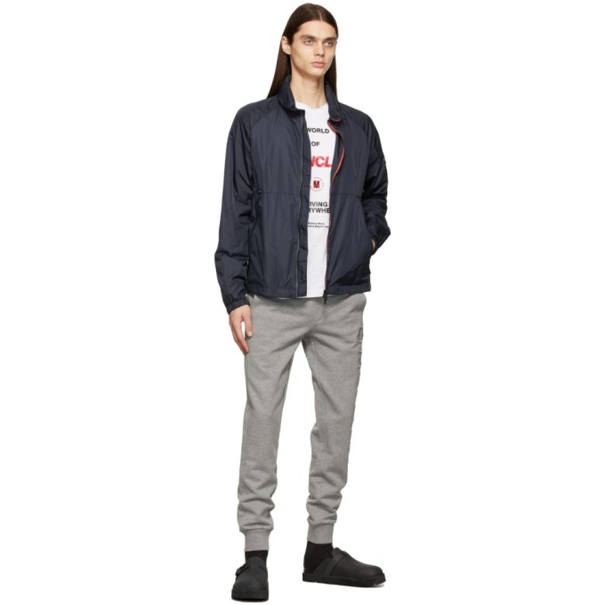 Shop Moncler Grey Embroidered Lounge Pants In 989 Grey