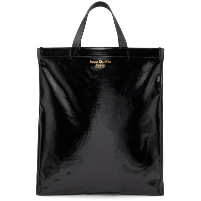 ACNE STUDIOS BLACK SHINY TOTE