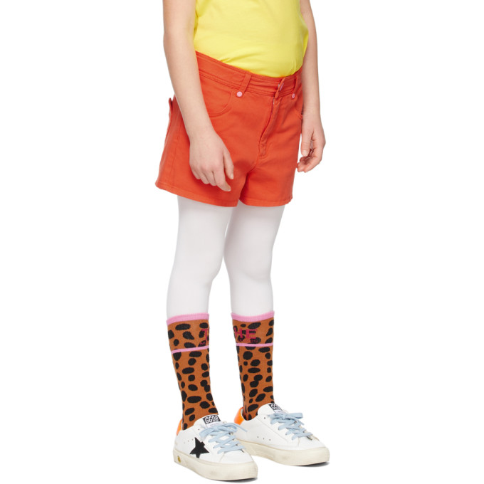 Shop Marc Jacobs Kids Orange Hearts Shorts In 407 Bright Orange