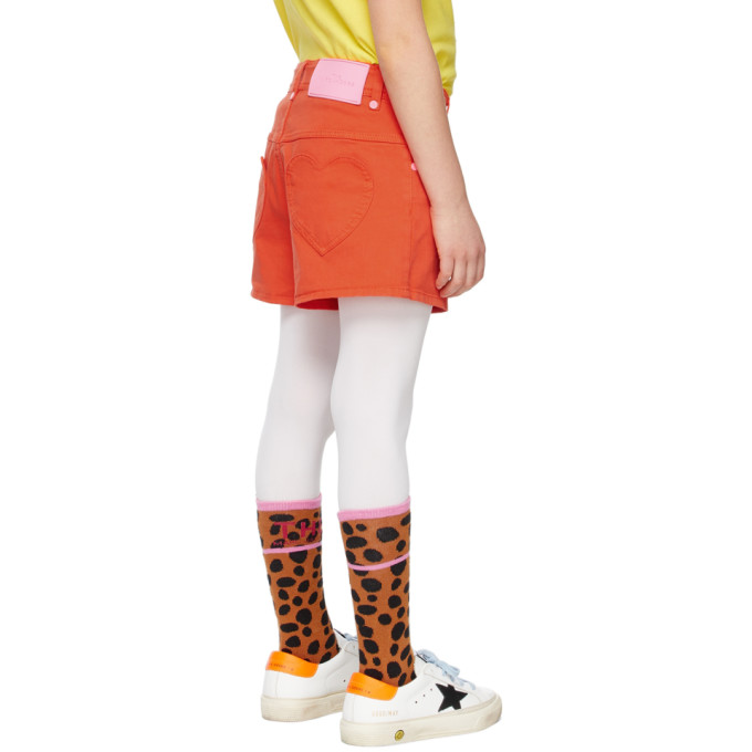 Shop Marc Jacobs Kids Orange Hearts Shorts In 407 Bright Orange