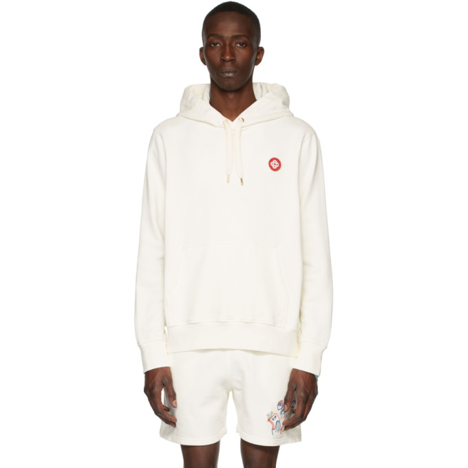 CASABLANCA OFF-WHITE LOGO PATCH HOODIE