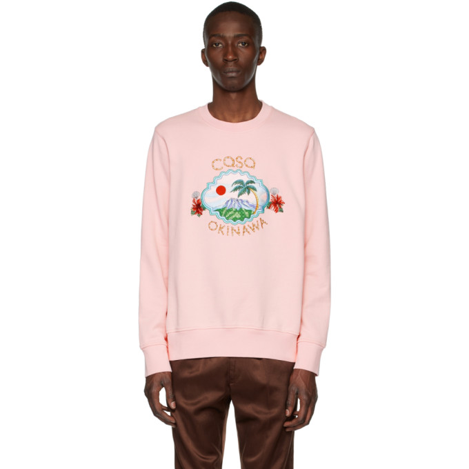 CASABLANCA PINK 'CASA OKINAWA' SWEATSHIRT