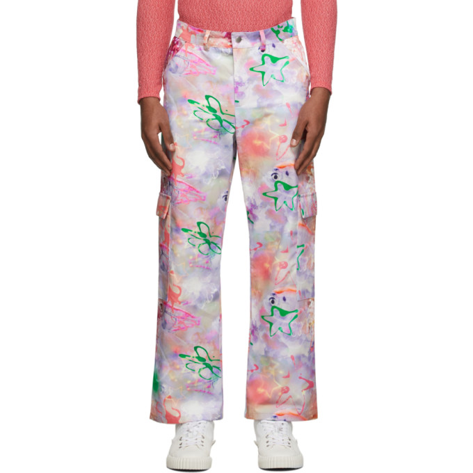 Collina Strada Ssense Exclusive Multicolor Starfish Cargo Pants In Star Fish