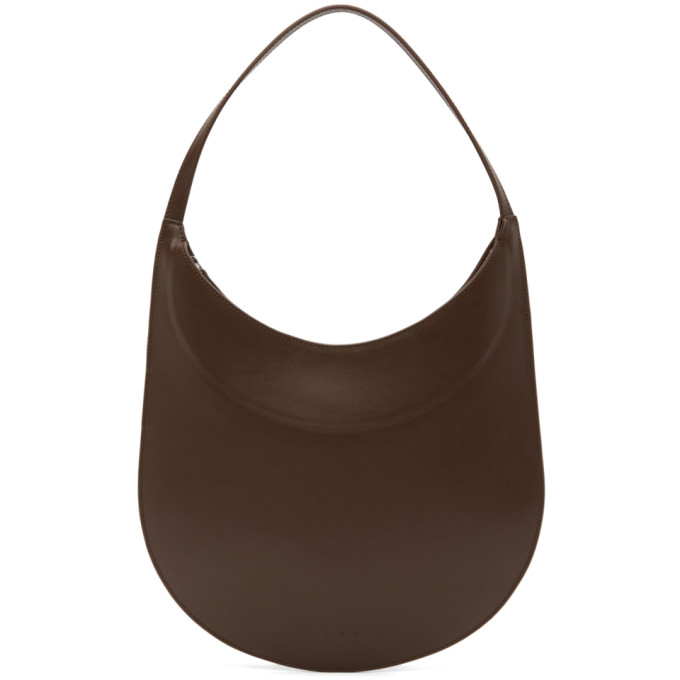 Aesther Ekme Brown Leather Mini Shoulder Bag In 179 Chocolate