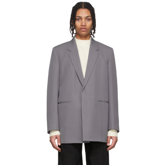 Jil Sander Grey Wool Sharp Blazer In 031 - Lilac