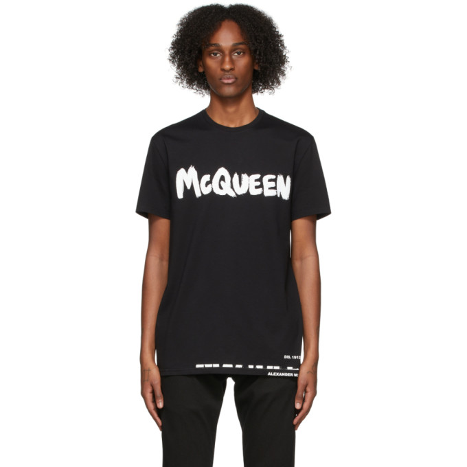 Click to view more detailed imagery on our partner's website Alexander Mcqueen Logo Printed Cotton Jersey T-shirt In Black