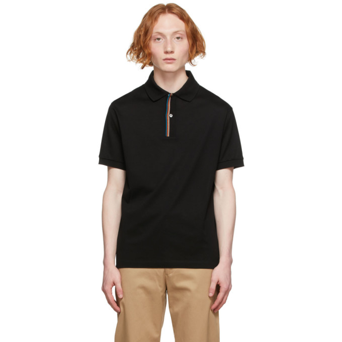 PAUL SMITH BLACK SIGNATURE STRIPE POLO