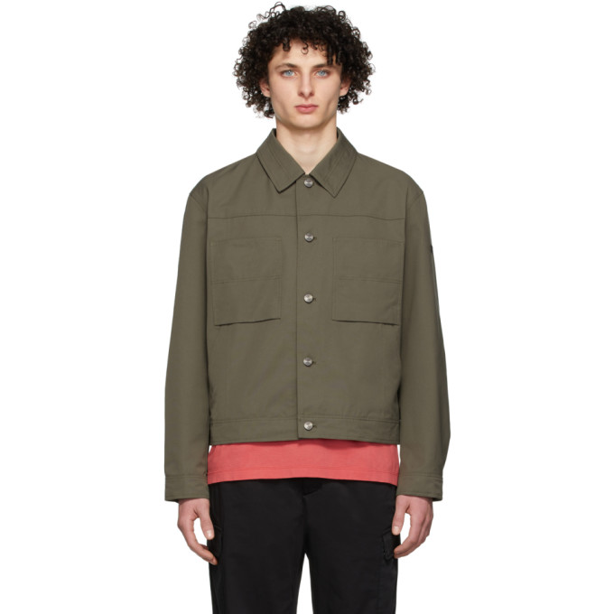 Z Zegna Khaki Canvas Jacket In V08 Green