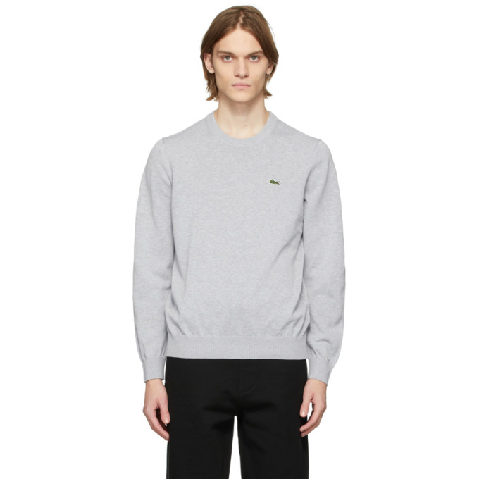 LACOSTE GREY COTTON CREWNECK SWEATSHIRT