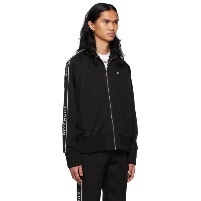 Shop Givenchy Black Nylon Track Jacket In 001-black