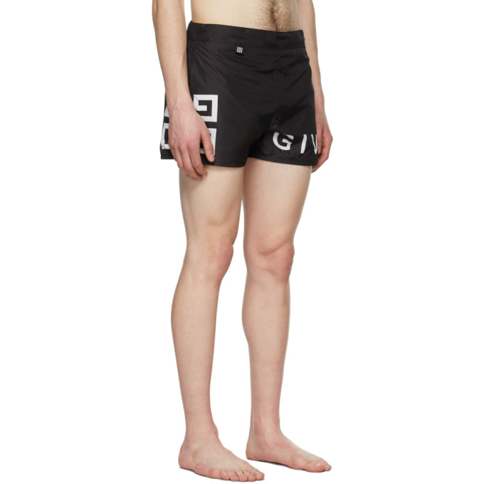 Shop Givenchy Black 4g Swim Shorts In 004-black/white