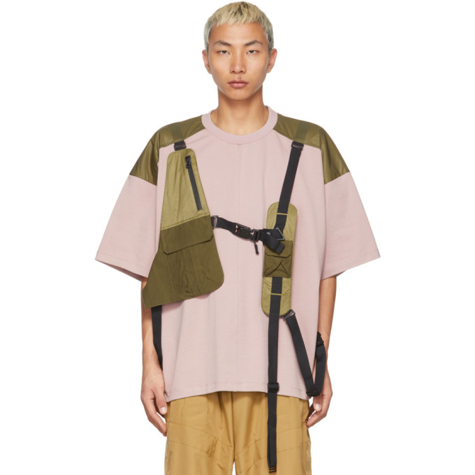 A. A. Spectrum Pink & Khaki Alnnaji T-shirt In Aubergine