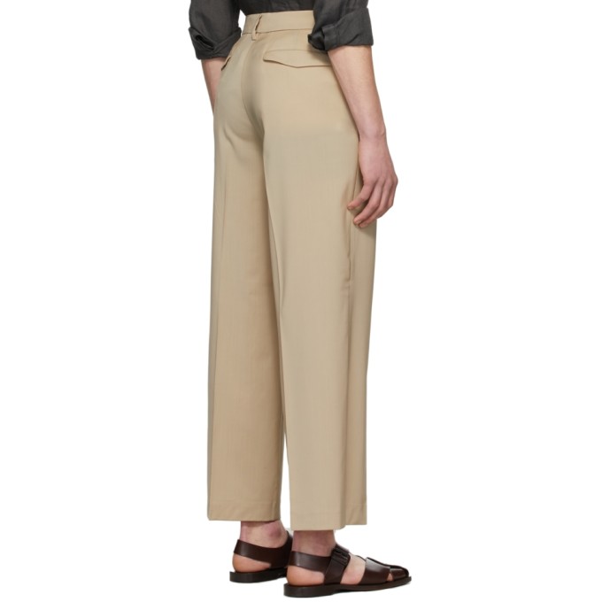 Shop Barena Venezia Beige Tela Trousers In Sabbia