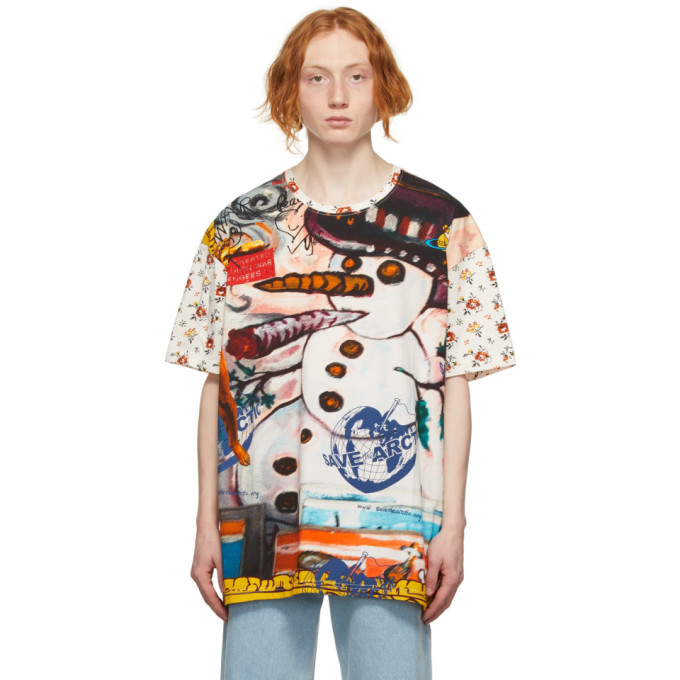 VIVIENNE WESTWOOD MULTICOLOR SNOWMAN OVERSIZED T-SHIRT