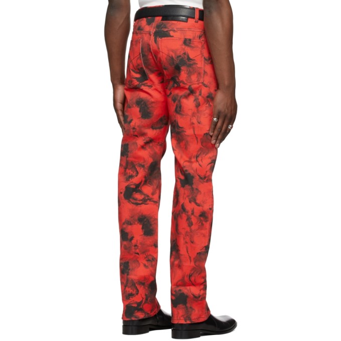 Shop Lu'u Dan Ssense Exclusive Red Rose Burst Jeans In Red Ink