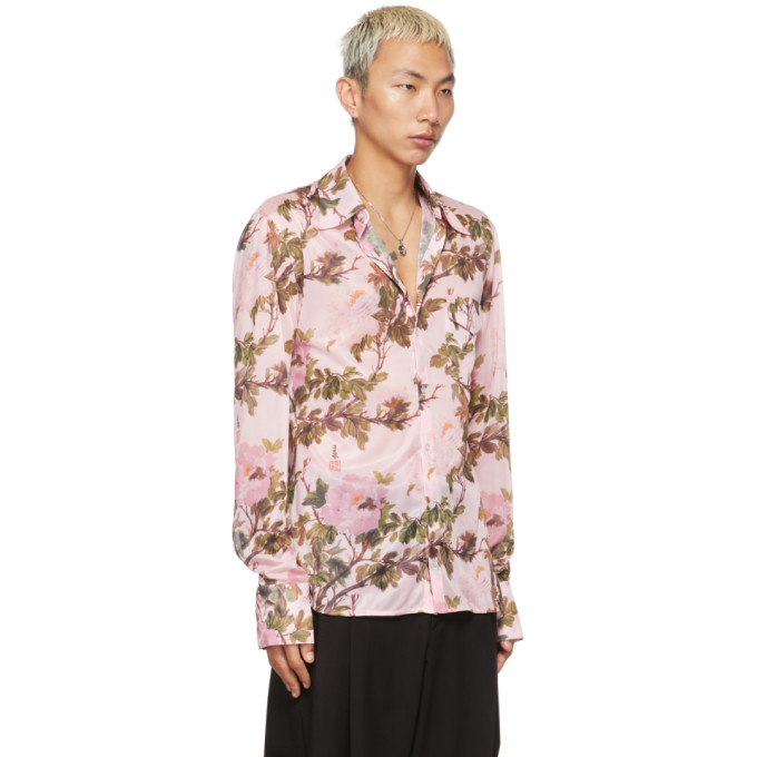Shop Lu'u Dan Ssense Exclusive Pink Floral Bà Shirt In Ba Flowers