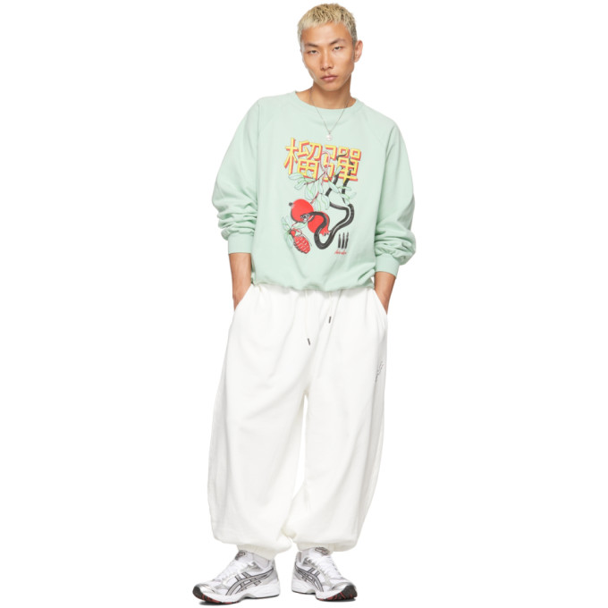 Shop Lu'u Dan Ssense Exclusive Green Forbidden Fruit Sweatshirt In Mint Plus Print