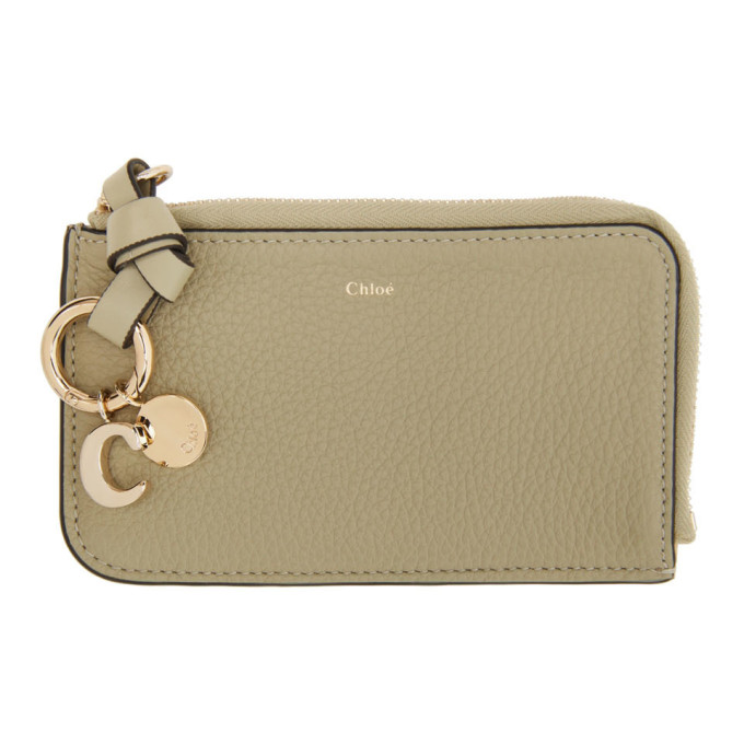 CHLOÉ KHAKI ALPHABET CARD HOLDER