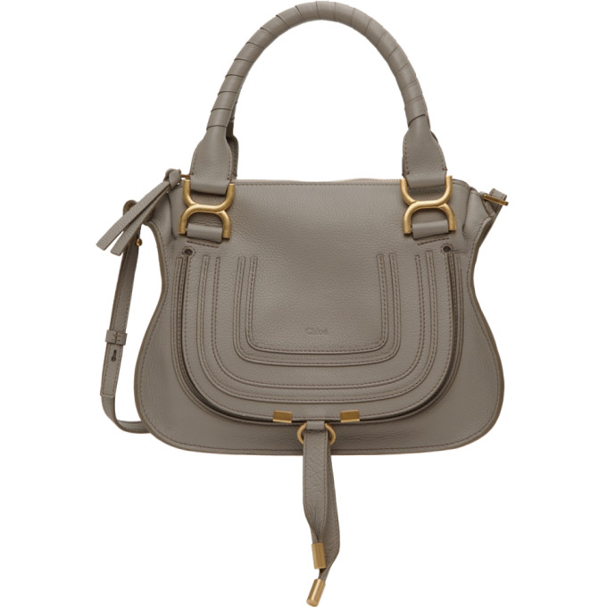 Chloé Grey Small Marcie Bag In 053 Cashmere Grey