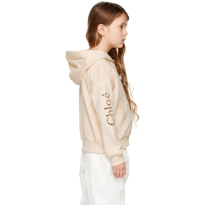 Shop Chloé Kids Pink French Terry Hoodie In 45f Pale Pi