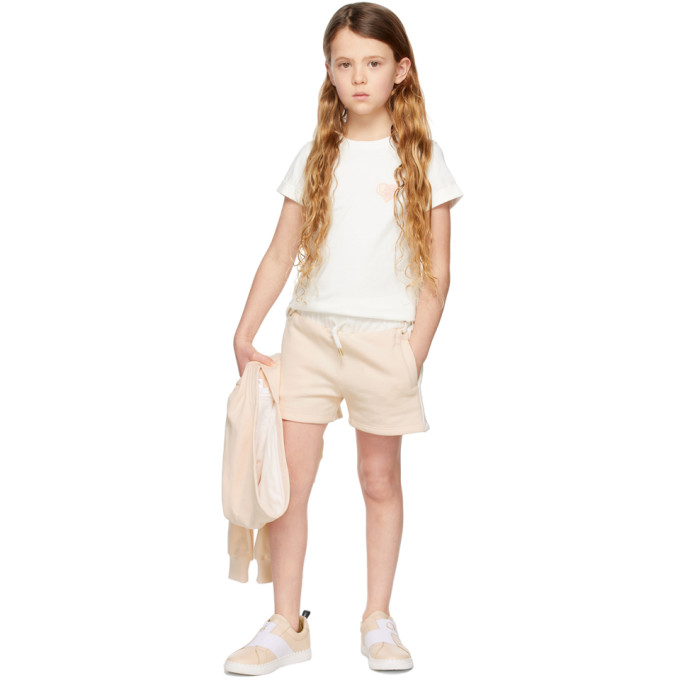 Shop Chloé Kids Pink Lace Up Shorts In 45f Pale Pi