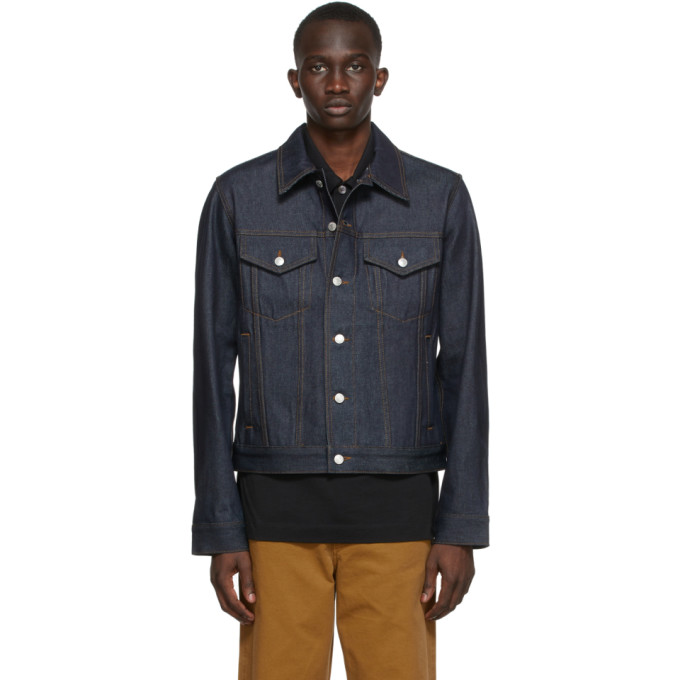Dries Van Noten Navy Denim Jacket In 