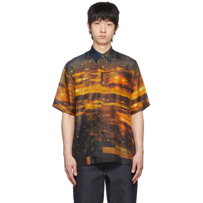 Dries Van Noten Multicolor Graphic Print Shirt In 504 Blue