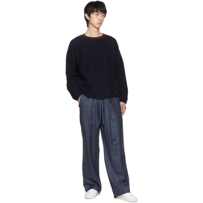 Shop The Row Navy Ebbe Sweater In Drn Dark Navy