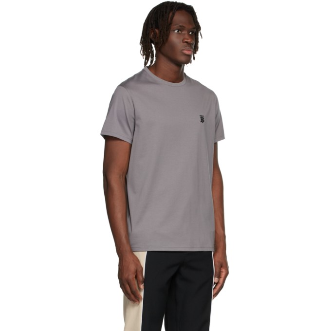 Shop Burberry Grey Parker T-shirt In Seal Grey