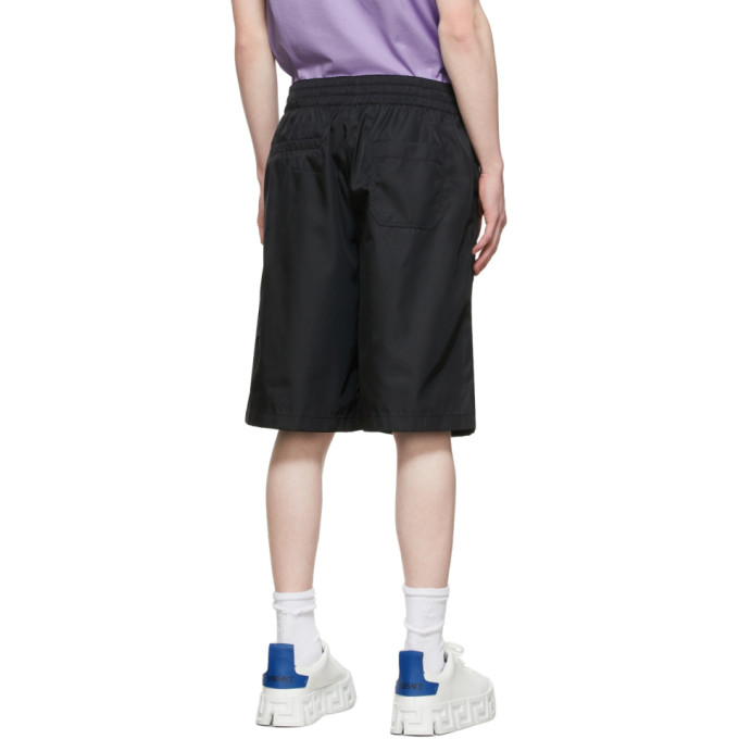 Shop Versace Black La Greca Shorts In 1b000 Black