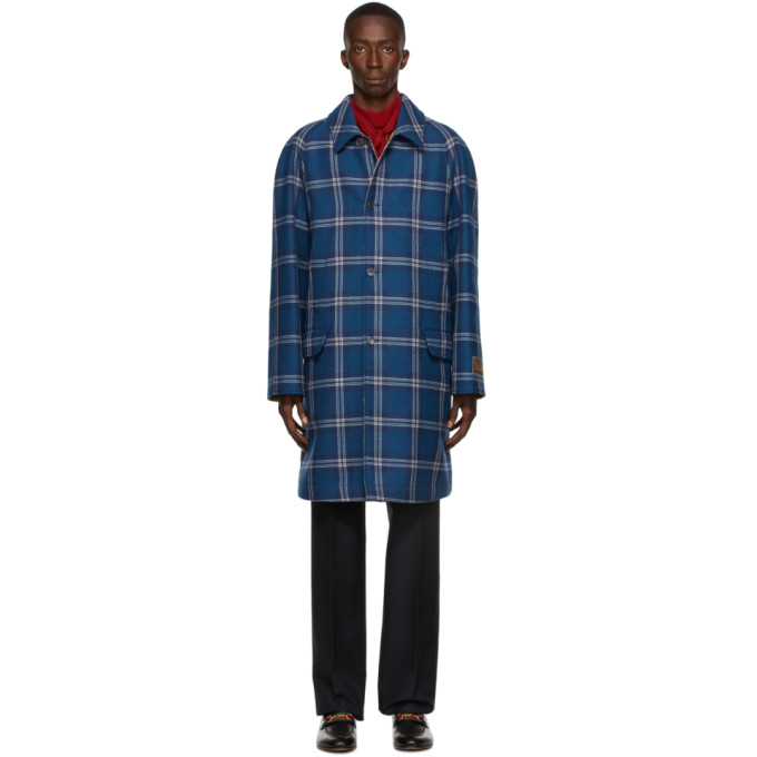 GUCCI REVERSIBLE TARTAN WOOL COAT