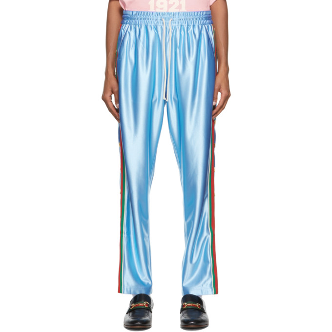 GUCCI BLUE SHINY JOGGING LOUNGE PANTS