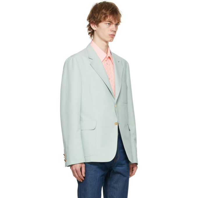 Gucci Eschatology Cotton and Mohair Blazer in Cold Sky