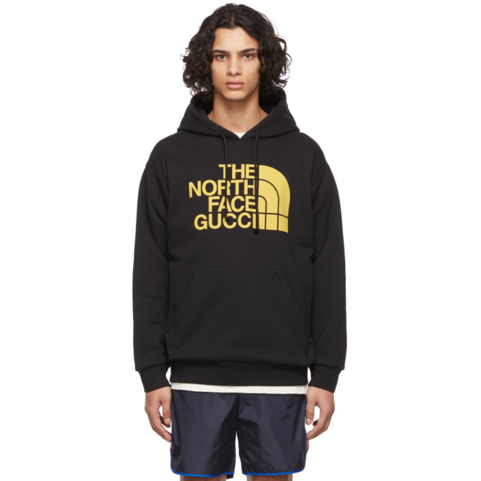 GUCCI BLACK THE NORTH FACE EDITION LOGO HOODIE