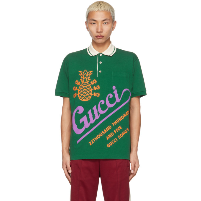 Gucci Green Musixmatch Edition '22,705' Polo T-shirt In 3495 Pine/mc ...