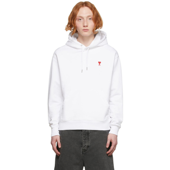 AMI ALEXANDRE MATTIUSSI WHITE AMI DE CŒUR HOODIE