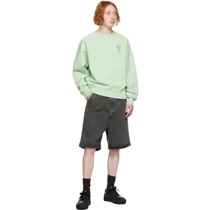 Shop Ami Alexandre Mattiussi Green Ami De Cœur Sweatshirt In Aqua/441